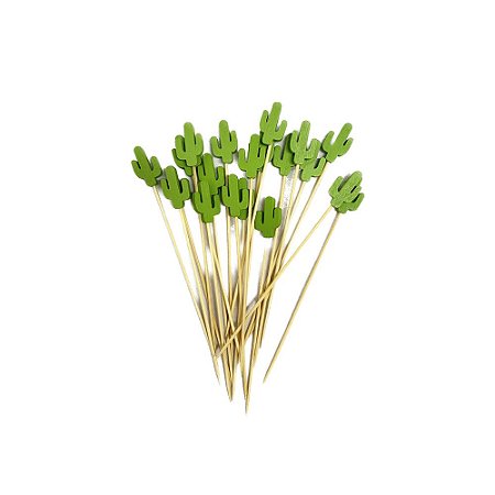Enfeite De Bambu Cactus Espeto Decoração Festas 20unid
