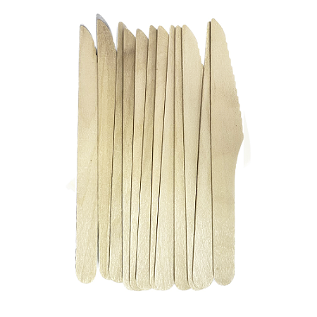 Faca De Madeira Natural 16CM Decorativa Festas 12un