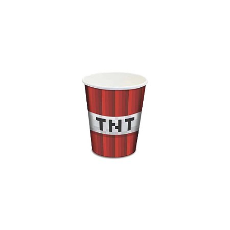 Copo De Papel Mini Pixels TNT 180ml Descartável Festas 8un
