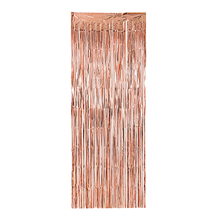 Cortina Metalizada Rose Gold Decorativa 2x1 Silver Festas