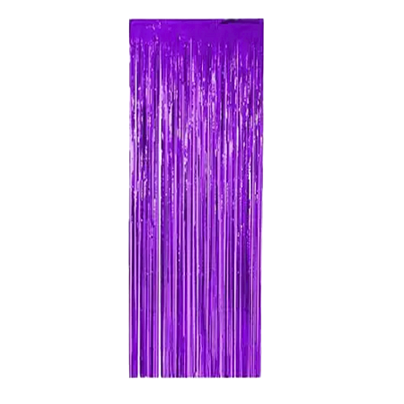 Cortina Metalizada Roxo Decorativa Festas 2x1 Silver Festas