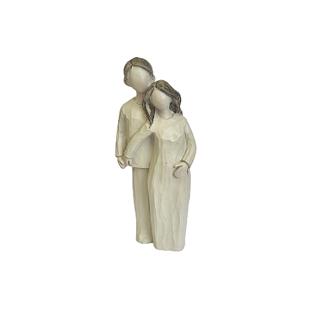 Mini Casal Bege Grávida Mod1 Decorativo Festa Casa