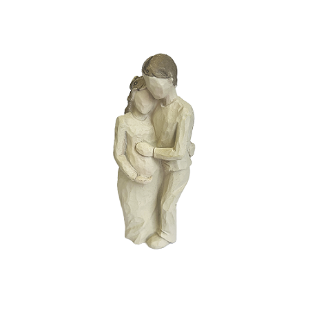 Mini Casal Bege Grávida Mod2 Decorativo Festa Casa