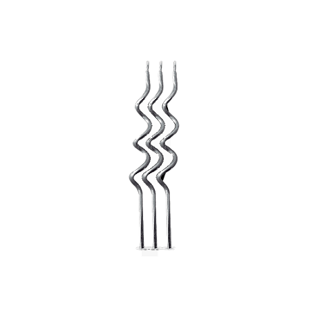 Vela Espiral Prata Metalizada Decorativa Festas 4un Silver