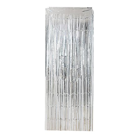 Cortina Metalizada Prata Decorativa 2x1 Silver Festas