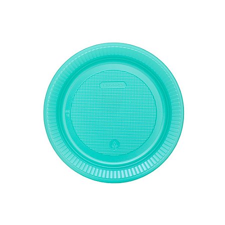Prato Descartável Plástico Verde Água Festa Sobremesa 10uni