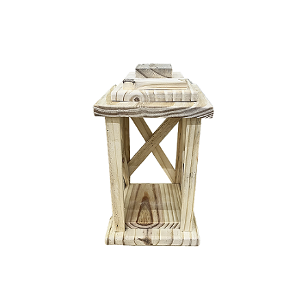 Lanterna De Pinus Natural Pequeno Decorativa 34x19x19