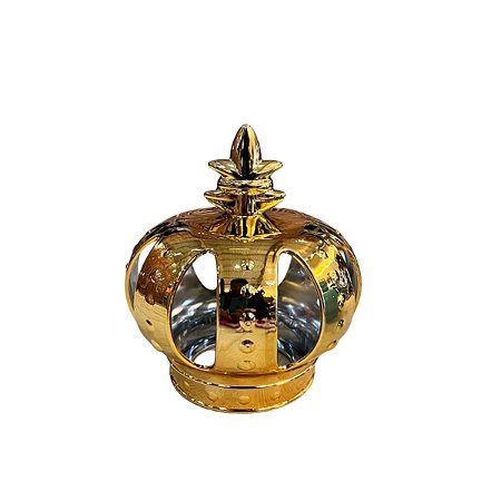 Coroa De Plástico Dourado Decorativa Enfeite Festas