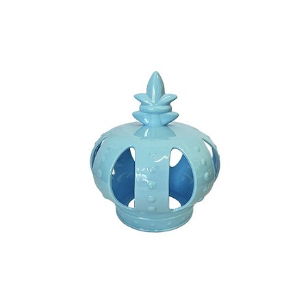 Coroa De Plástico Azul Bebê Decorativa Enfeite Festas