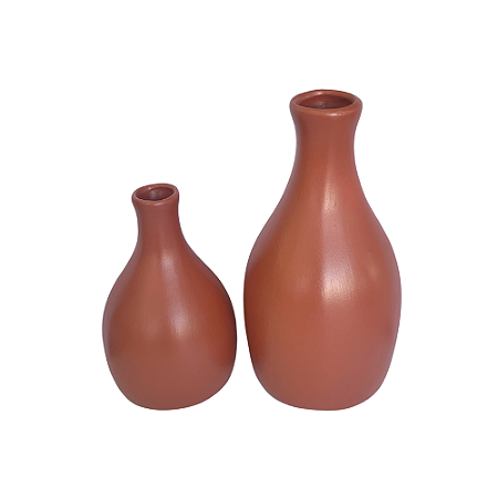 Dupla Vaso Formosa Telha Cerâmica Decoração Flores Festas