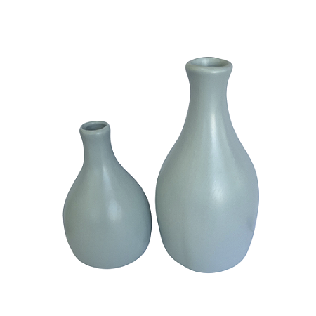 Dupla Vaso Formosa Azul Candy Cerâmica Decoração Flores Festas