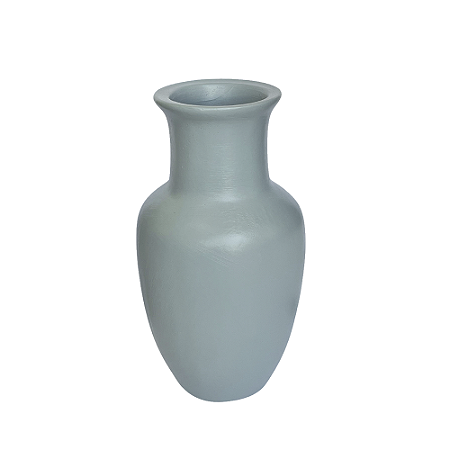 Vaso Lindoia Cinza Cerâmica Decorativo Elegante Cerâmica
