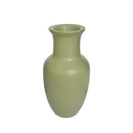 Vaso Lindoia Verde Eucalipto Cerâmica Decorativo Cerâmica