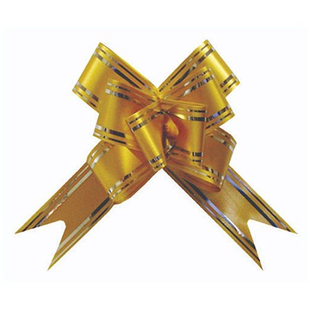 Laço Pronto Dourado Grande 28mm Decorativo Embalagens 10un