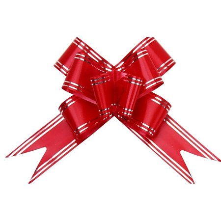 Laço Pronto Vermelho Grande 28mm Decorativo Embalagens 10un