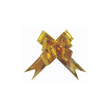 Laço Pronto Dourado Médio 18mm Decorativo Embalagens 10un
