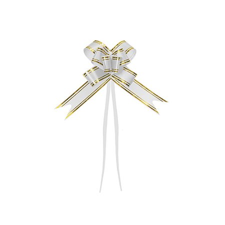 Laço Pronto Branco Médio 18mm Decorativo Embalagens 10un
