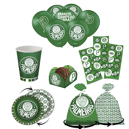 Kit Festivo Aniversário Time Palmeirinha Futebol Comemore