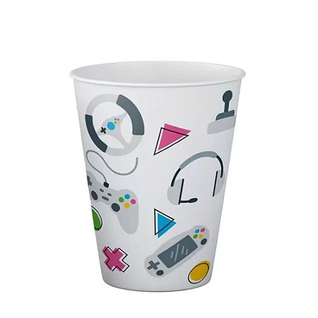 Copo De Papel Games Colorido Descartável Festa 250ml 8un