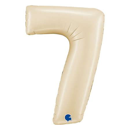 Número Metalizado 66cm Satin Cream 7 Decorativo Festas