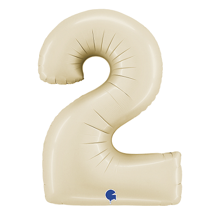 Número Metalizado 66cm Satin Cream 2 Decorativo Festas