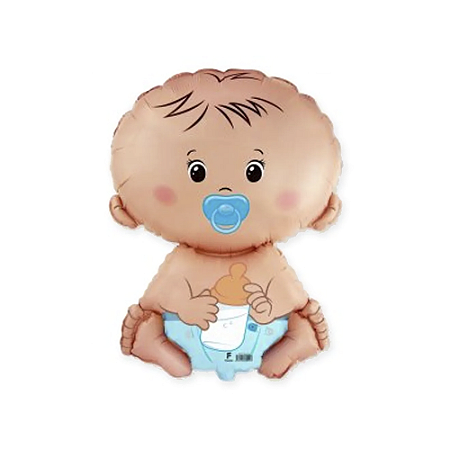 Balão Metalizado Baby Azul Menino 25" Metalizado Decoração