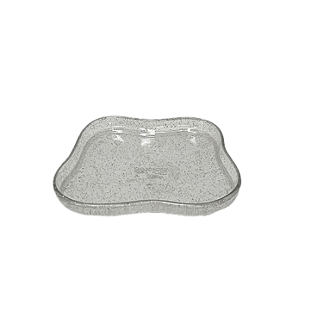 BANDEJA ORGANICA SO BOLEIRAS 180 CLEAN GLITTER PRATA