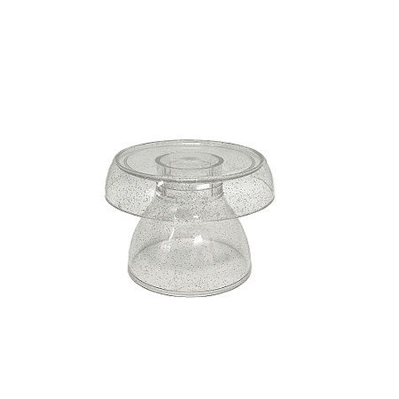 BOLEIRA COGUMELO CLEAN PEQUENO GLITTER PRATA