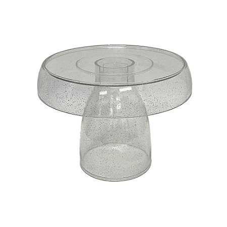 BOLEIRA COGUMELO CLEAN GRANDE GLITTER PRATA