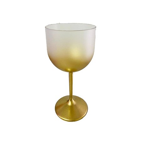 Taça De Gin Degrade 450ml Dourada Decoração Festas