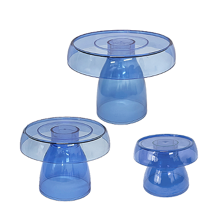 Kit Boleiras Cogumelo Clean P M G Só Boleiras Azul