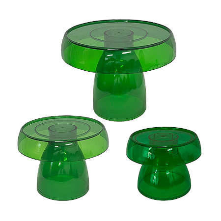 Kit Boleiras Cogumelo Clean P M G Só Boleiras Verde