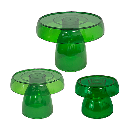 Kit Boleiras Cogumelo Clean P M G Só Boleiras Verde