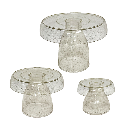 Kit Boleiras Cogumelo Clean P M G Só Boleiras Glitter Dourado