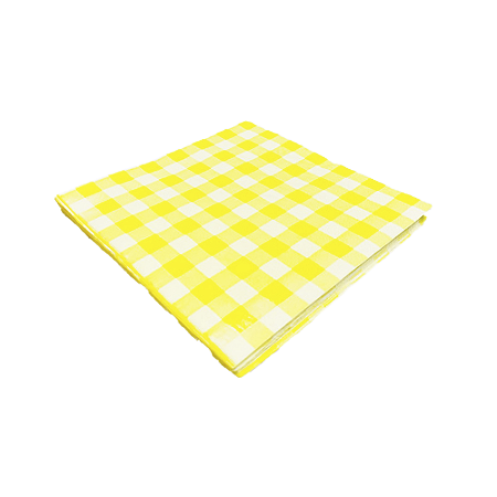 Guardanapo Xadrez Amarelo 33x33 C/20 Folha Dupla Festa Junina