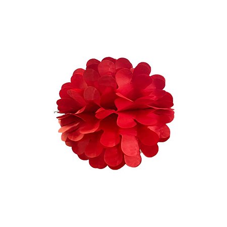 Enfeite Bola De Papel Vermelho Decorativo Pendurar Festas