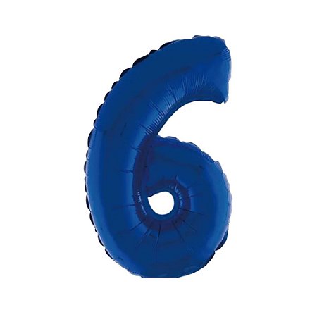 Balão 40cm Azul Escuro Metalizado Nº6 Silver Decorativo