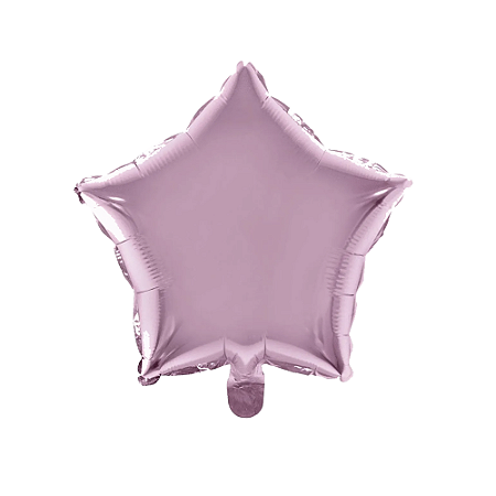 Balão Metalizado Estrela Rosa Bebê 18" Silver Decoração Festas