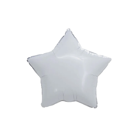 Balão Metalizado Estrela Branco 18" Silver Festas Decoração