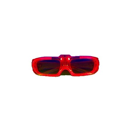 Óculos De Led Vermelho Luzes Plástico Acessório Festas