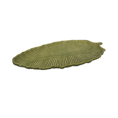 Folha De Porcelana Rasa Verde Decorativo