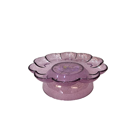 Boleira Flor Pequena com Pé Glitter Lilás Só Boleiras