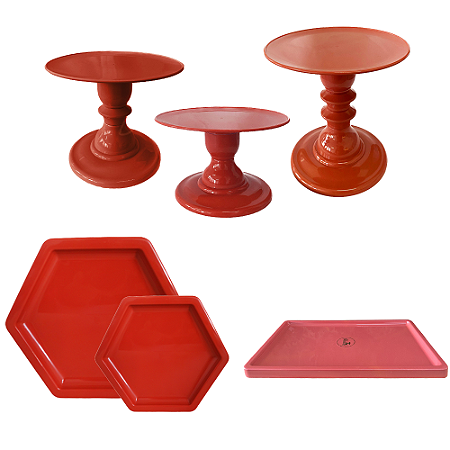 Kit Festa Mosaico Telha Nova Peças Decorativas Mesa Só Boleiras