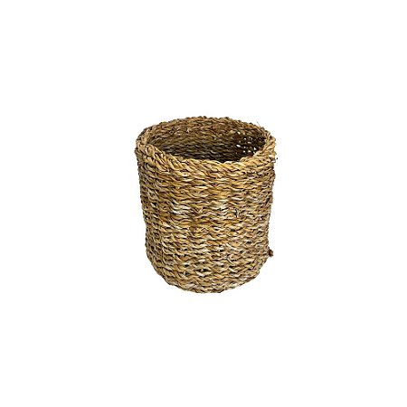 Cesto De Palha Natural Enfeite Decorativo 17CM
