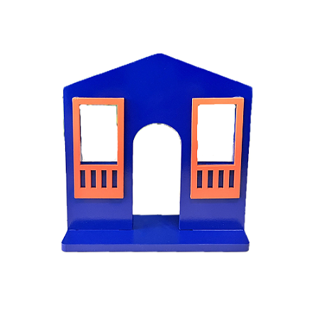 Casa Da Vila Festa Junina Pequena Azul Laranja Decoração