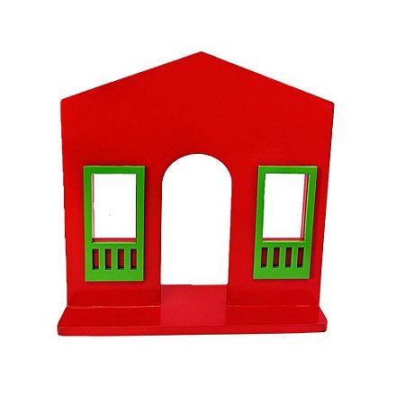 Casa Da Vila Na Base Festa Junina Grande Vermelho Com Verde