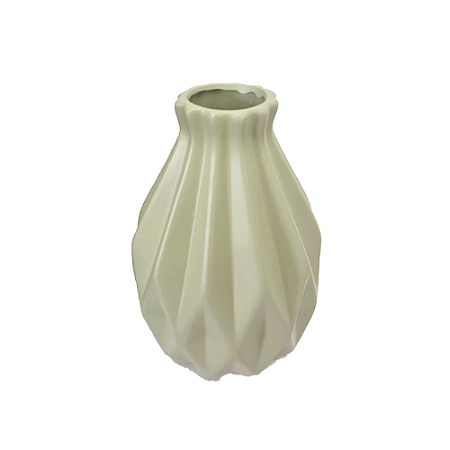 Vaso Geométrico Grande Fosco Erva Doce Decorativo Flores