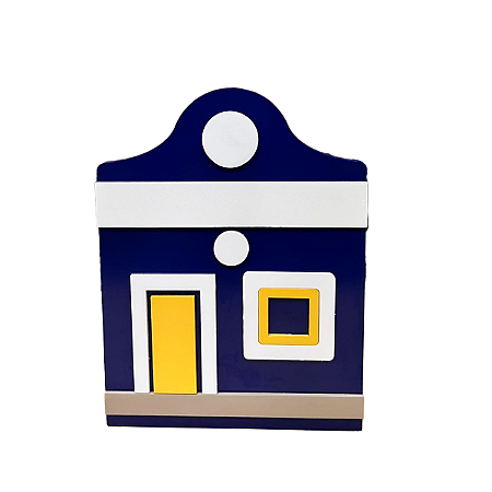 Cachepot Vila Festa Junina Azul Bic Decorativo MDF
