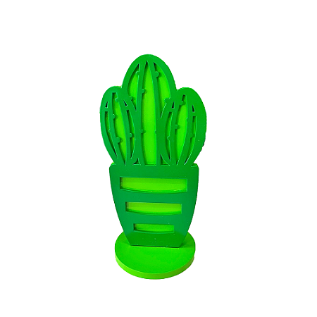 Cactus MDF MOD 3 Verde Musgo Com Verde Limão Decoração