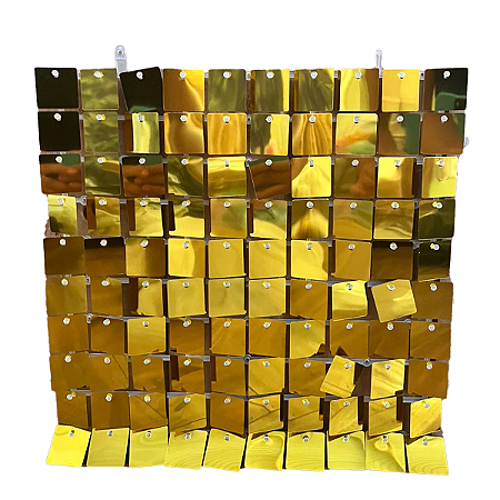 Kit 30 Placas Shimmer Fundo Transparente Dourado Liso 180x150